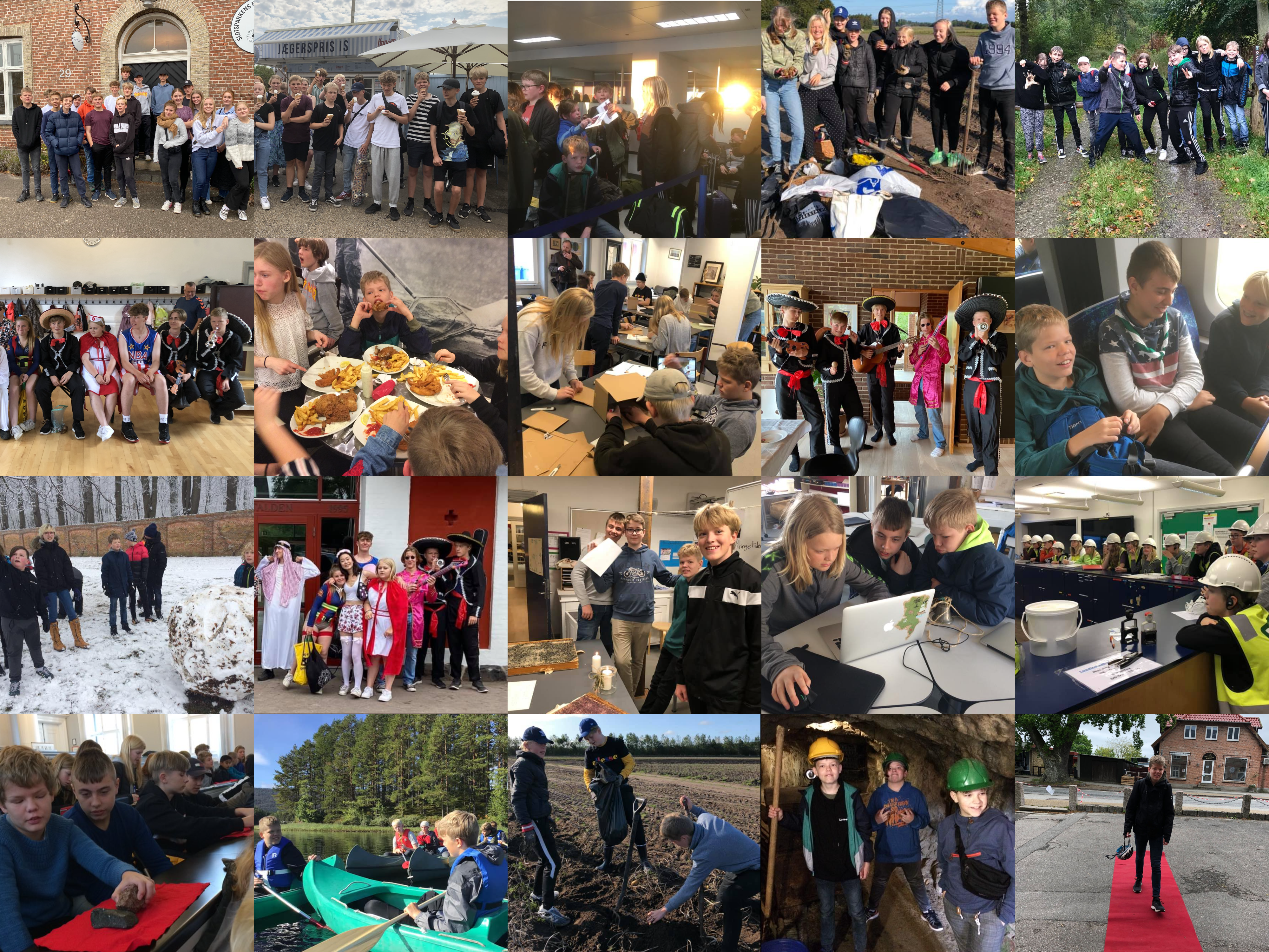 collage af billeder fra friskolen